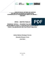 Gp004 - Gestão Publica Resenha Crítica - Prospectiva Estratégica: Instrumento para A Construção Do Futuro E para A Elaboração de Politicas Publicas