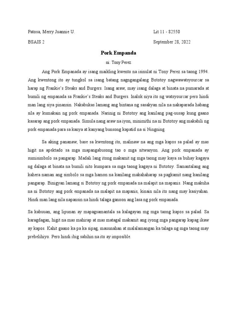 Patosa, Pork Empanada PDF