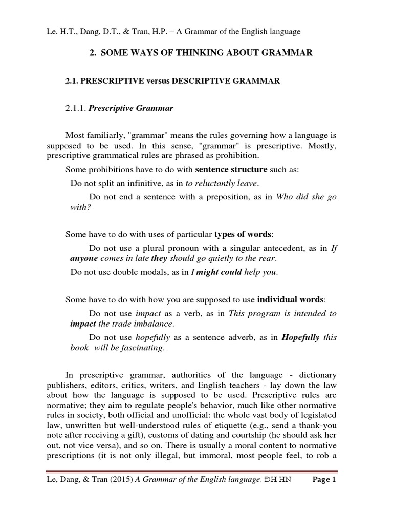 Prescriptive Gram. vs. Descriptive Gram. | PDF | Foreign Language Studies