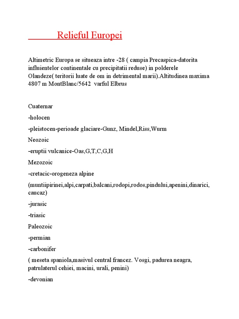 Relieful Europei | PDF