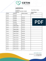 Planilla de Asistencia: Fecha Horario Observaciones Firma 8-12:30 8-12:30 8-12:30 8-12:30 8-12:30 8-12:30 H 8:00-12:30 H