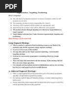 Segmentation, Targett, Positioning