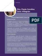 Dra. Paula Carolina Soto Villagrán: Conferencia Magistral Módulo 1. Justicia y Género Semblanza Curricular