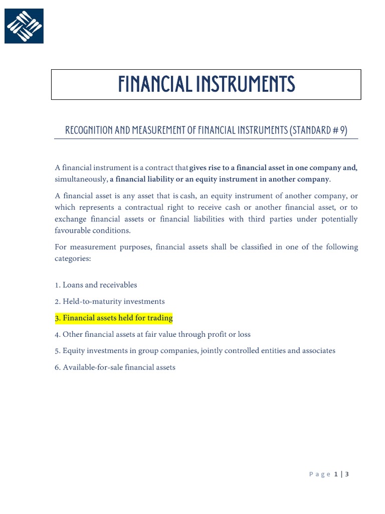 Financial Instruments | PDF