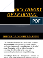 Kohler'S Theory of Learning