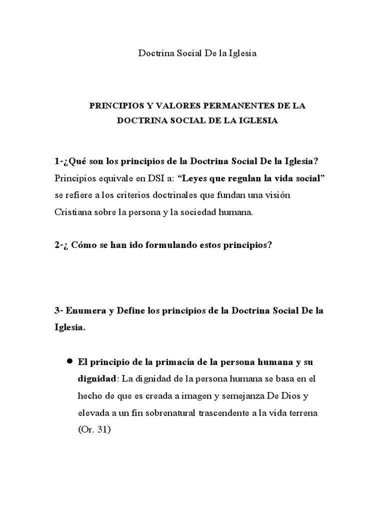 Principios y Valores de la DSI | PDF | Justicia | Crimen y violencia