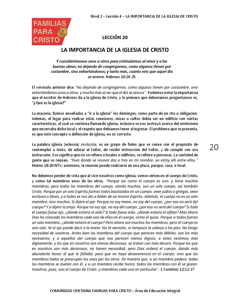 4 La Importancia de La Iglesia de Cristo | PDF | Jesús | Iglesia cristiana