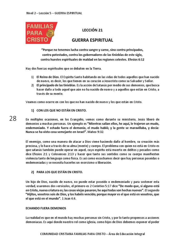 Estrategias en la Guerra Espiritual | PDF | Jesús | Demonios