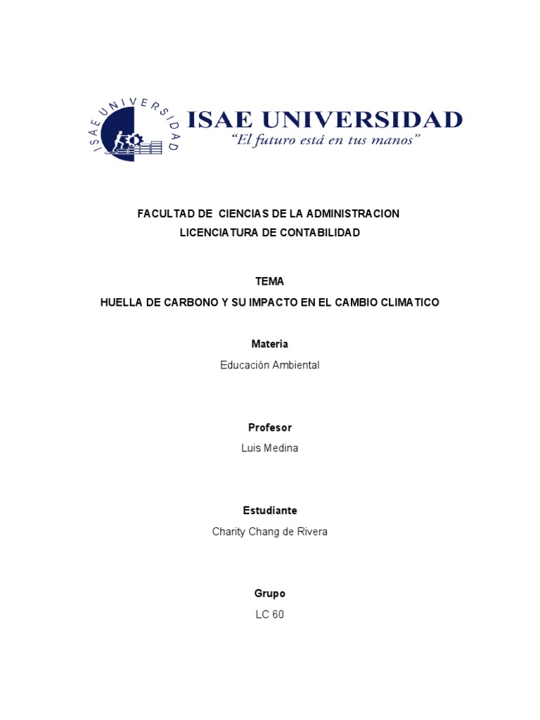 Huella de Carbono y Cambio Climático | PDF | Huella de carbono | Gases ...