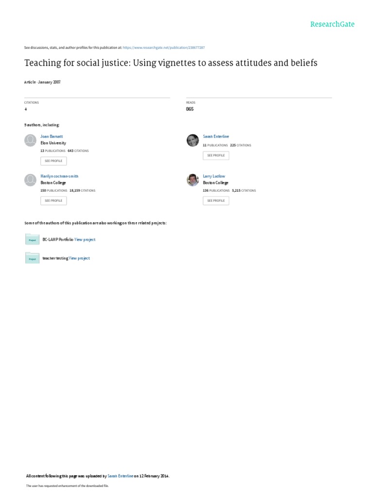 Teaching For Social Justice Using Vignettes To Ass | PDF | Likert Scale ...