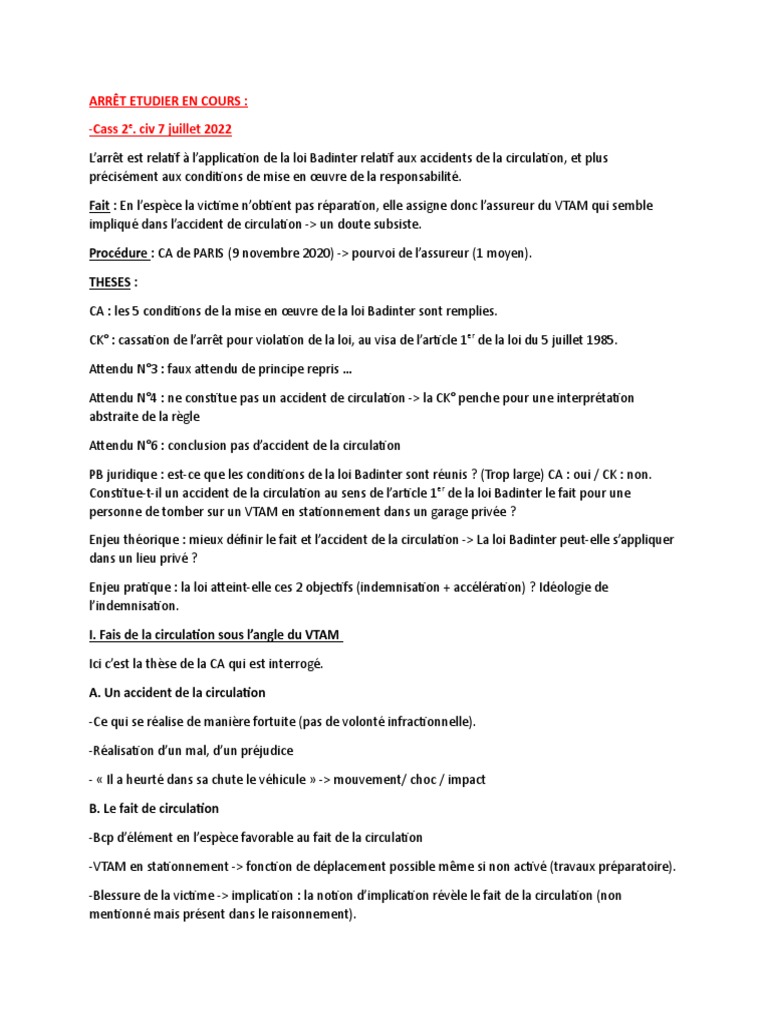 Loi Badinter et responsabilité en accident | PDF | Tramway | Accident ...