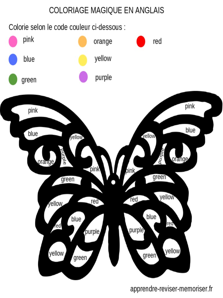Coloriage Magique Couleurs Anglais Coloriage Magique Anglais 1 | PDF