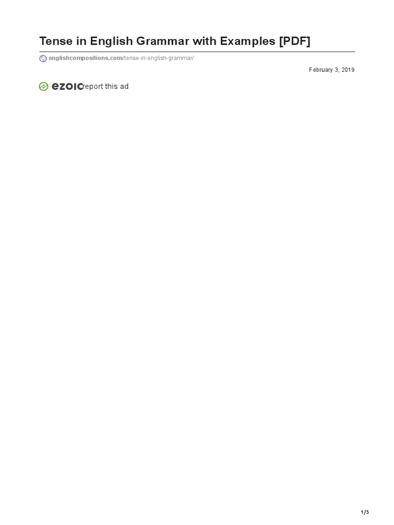 Tense in english grammar with examples pdf pdf grammatical tense