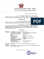 Resolución Directoral #161 ARANDA HUERTA Traslado 2022