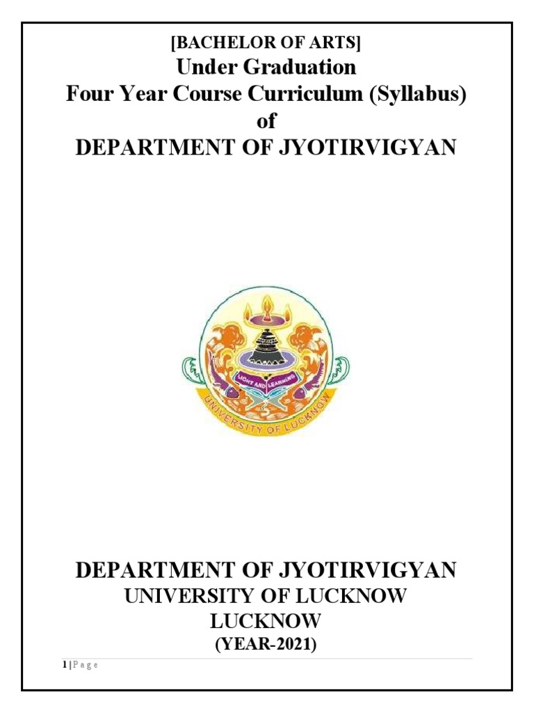 Under Graduation Four Year Course Curriculum (Syllabus) of Department ...