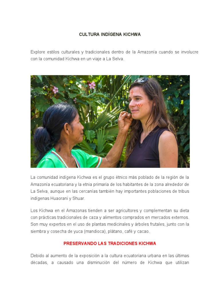 Cultura Indígena Kichwa | Descargar gratis PDF | Ecuador | Selva amazónica