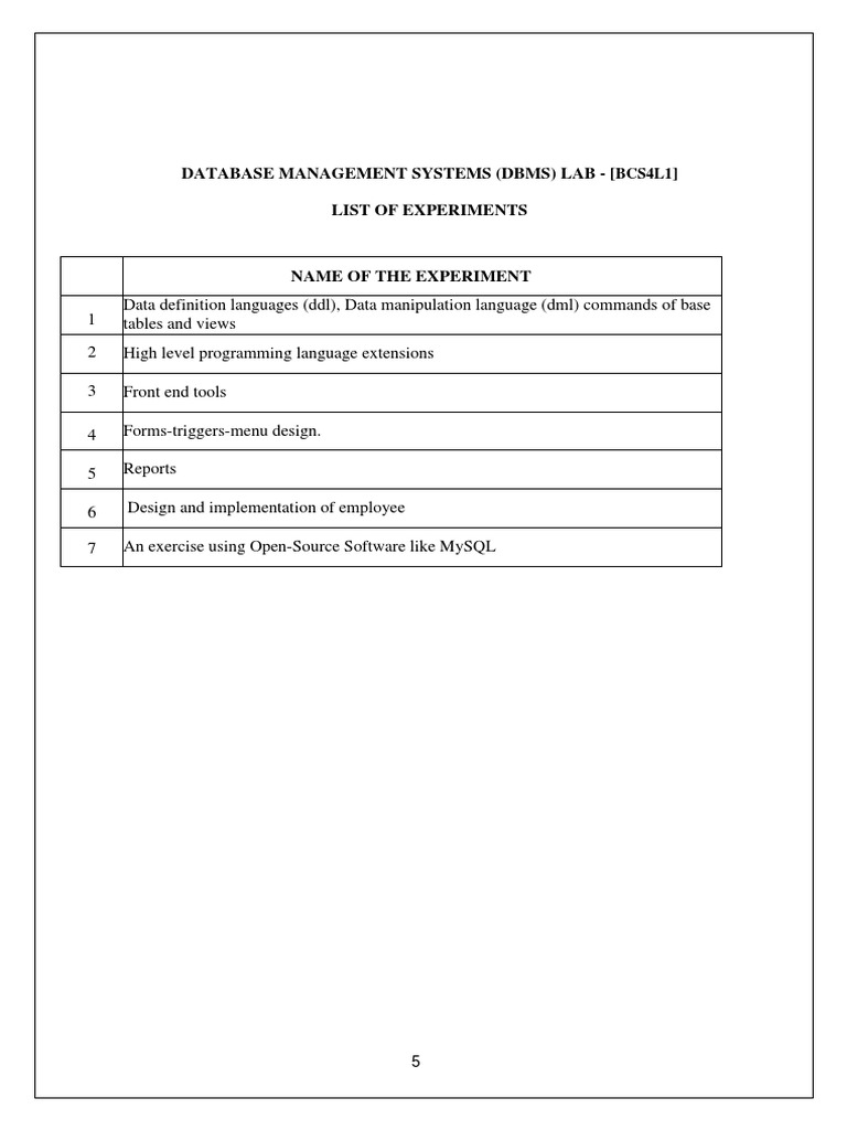Expirement 1 2 download free pdf relational database computing