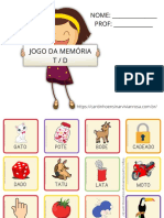 Jogo Da Memória T / D: NOME: - PROF