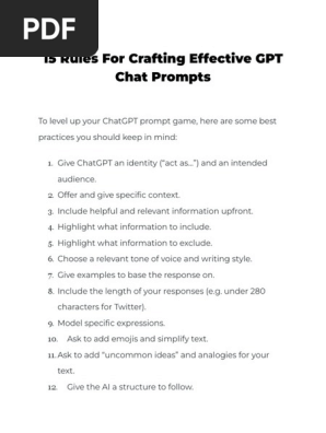 15 rules to write better ChatGPT prompts