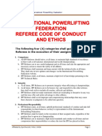 International Powerlifting Federation Referee Code of Conduct and Ethics