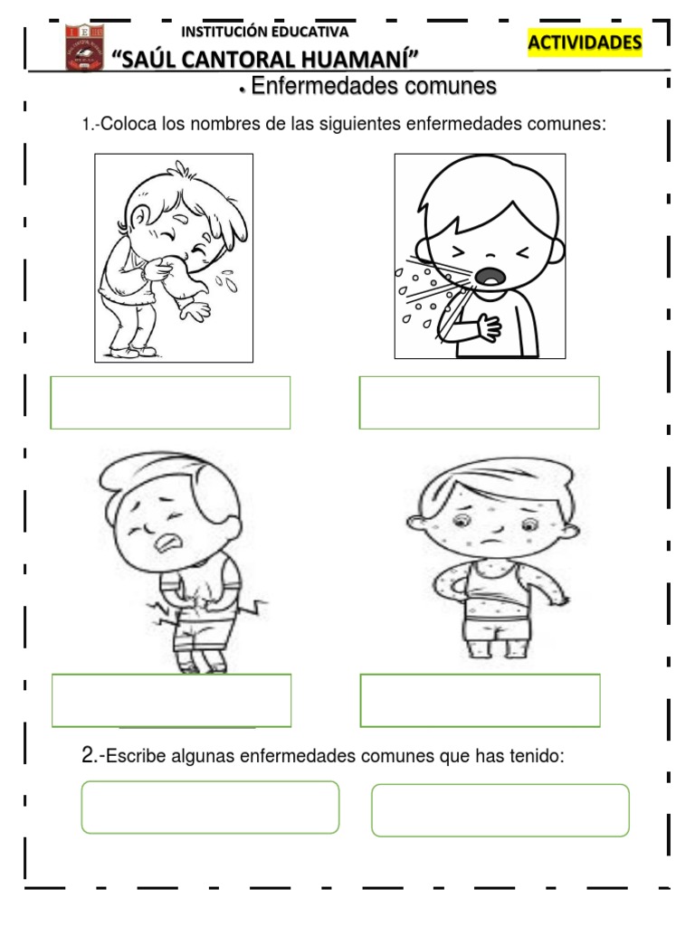 Actividades sobre Enfermedades Comunes | PDF | Relaciones personales ...
