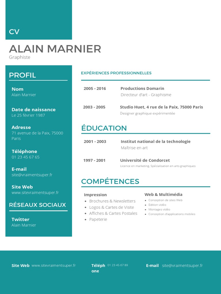 CV Graphiste Alain Marnier | PDF
