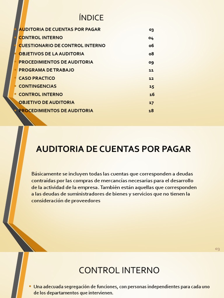 Auditoría de Cuentas por Pagar y Control Interno | PDF | Contabilidad ...
