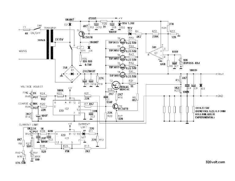 Laboratuvar Guc Kaynagi 0 30v 10a Ayarli Guc Kaynagi Devresi K7200 Png