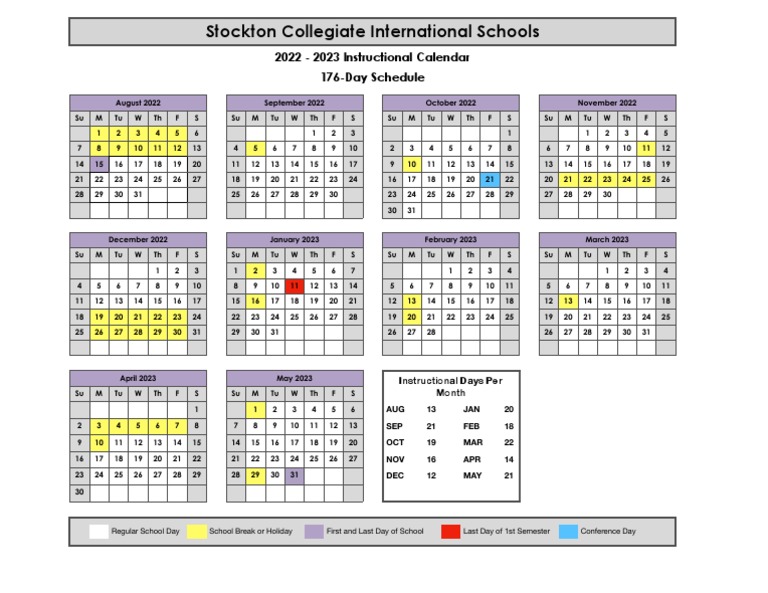 Stockton Collegiate 2022-2023 Calendar | PDF