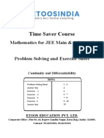 Time Saver Course: Mathematics For JEE Main & Advanced Problem Solving and Exercise Sheet