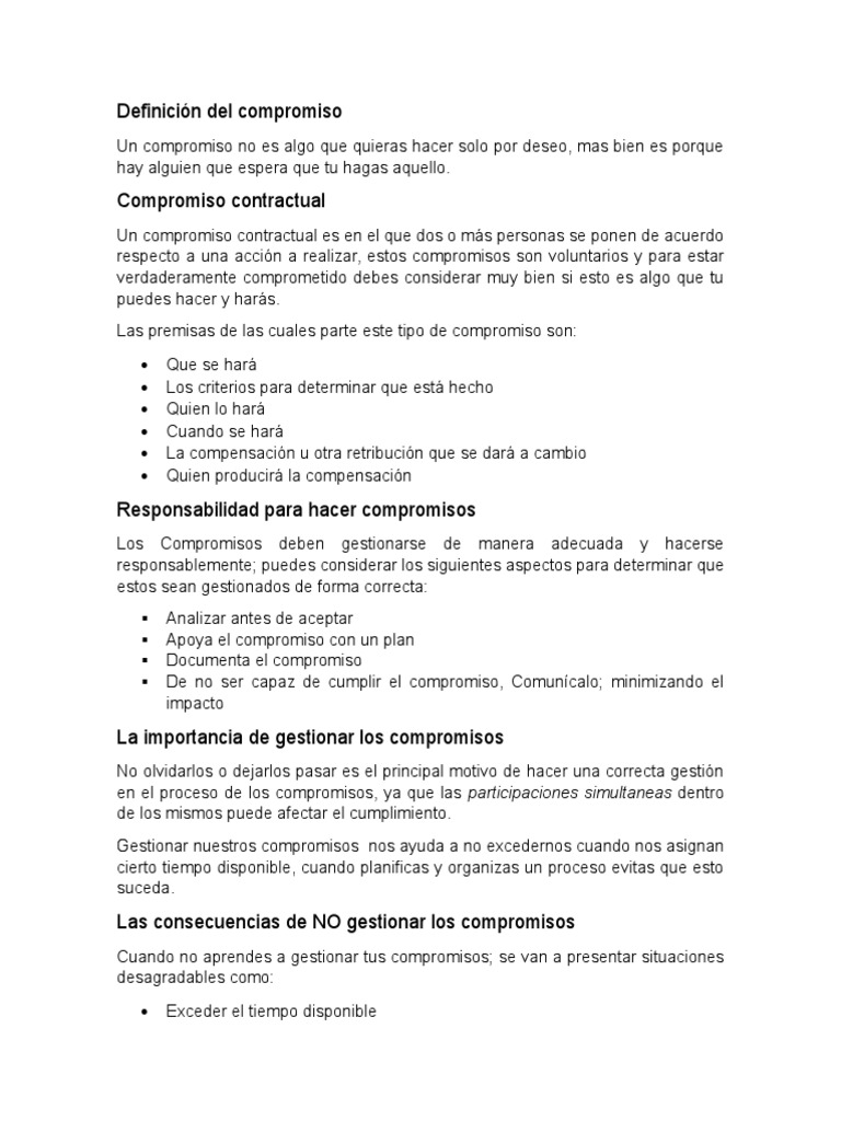 Gestión Efectiva de Compromisos | PDF
