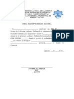 Modelo de Carta de Compromiso de Asesoramiento