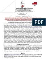 Declaration/Proclamation Notice of Private Trust Indenture
