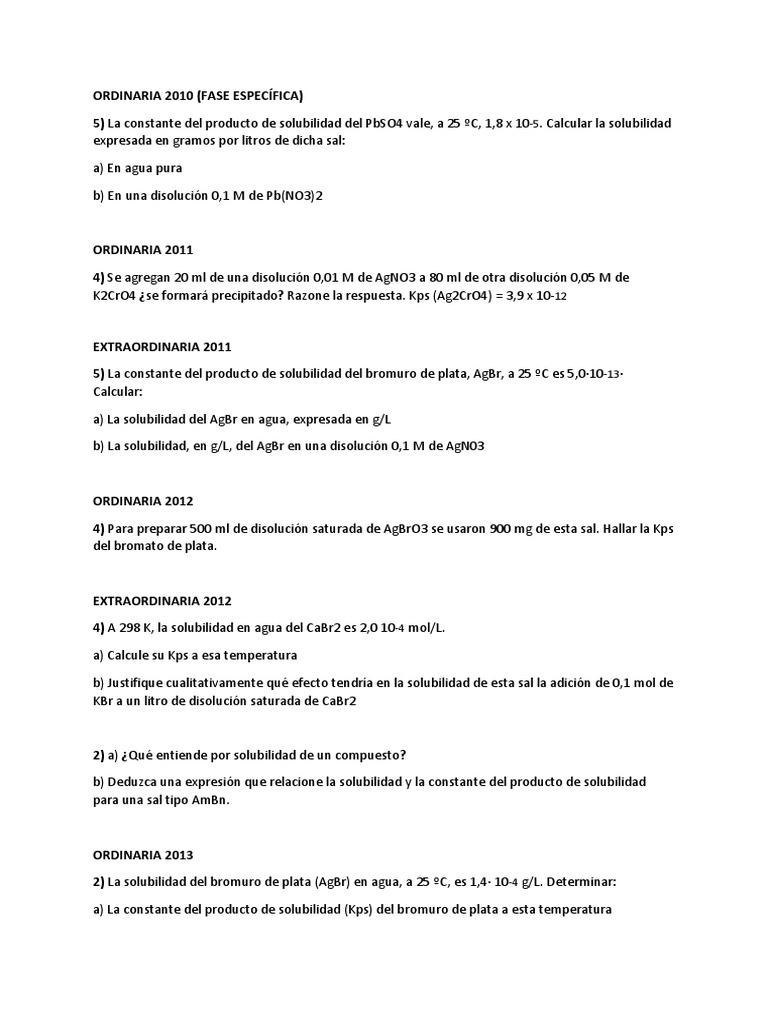 Masa Molar de AgBrO3 | PDF | Solubilidad | Precipitación (Química)