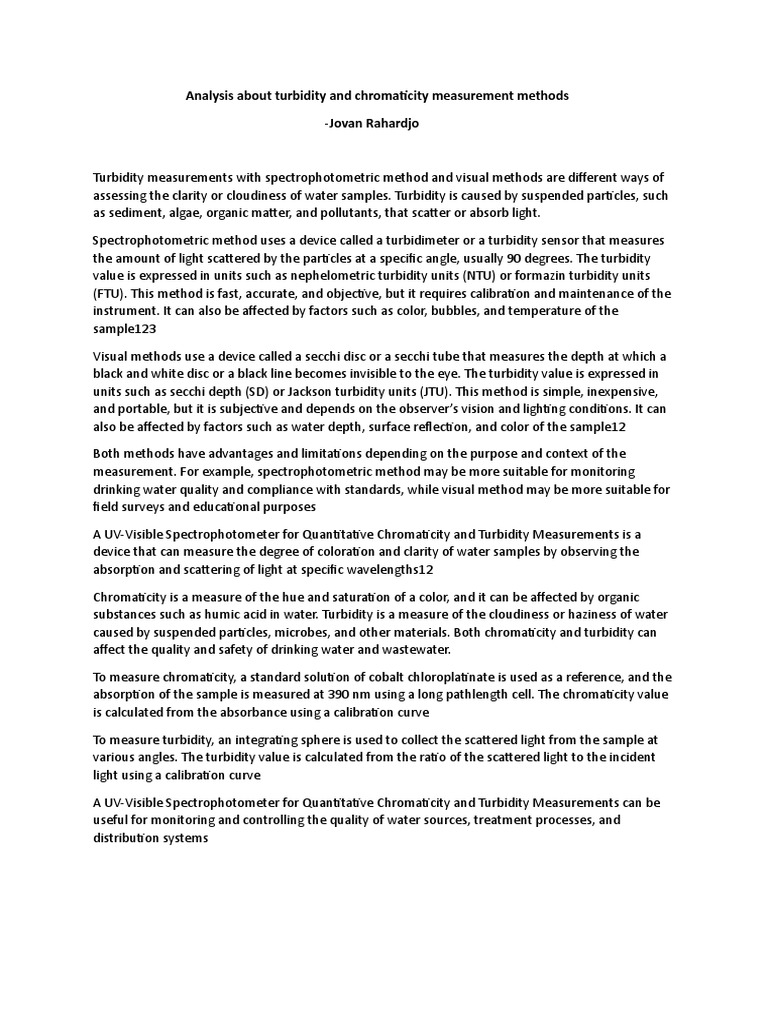 Picture of Water Clarity & Color Measurement Methods | PDF | Spectrophotometry ...