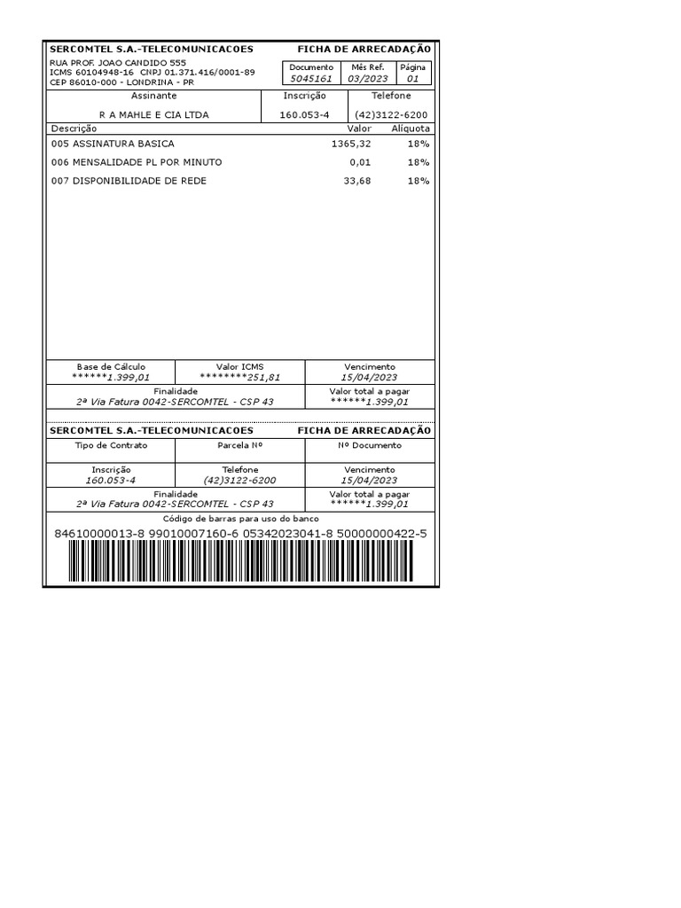 Sercomtel On-Linedasdasd | PDF
