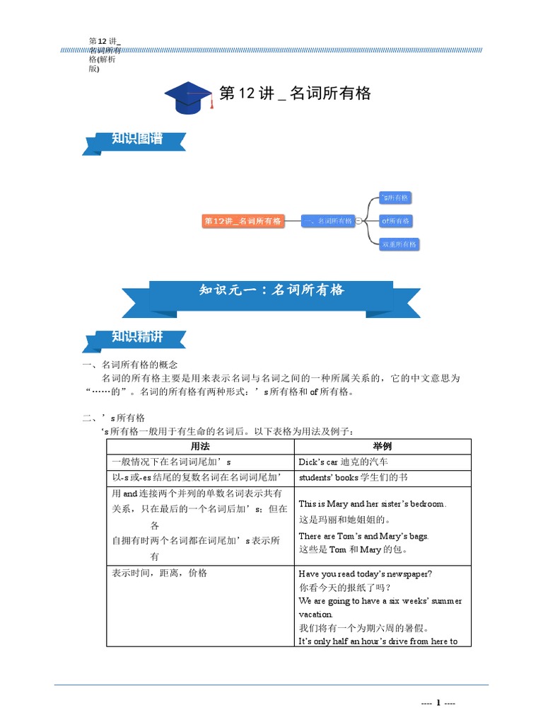 名词所有格 | PDF