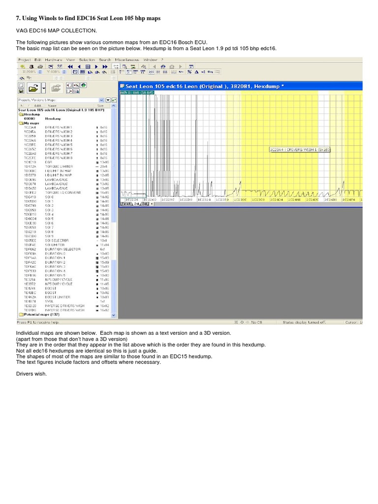 7 Using Winols To Find Edc16 Seat Leon 105 Bhp Maps Pdf
