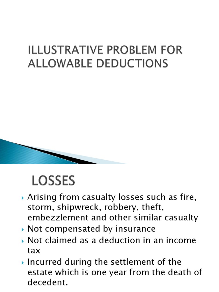 Calculating Allowable Deductions from the Gross Estate for Casualty