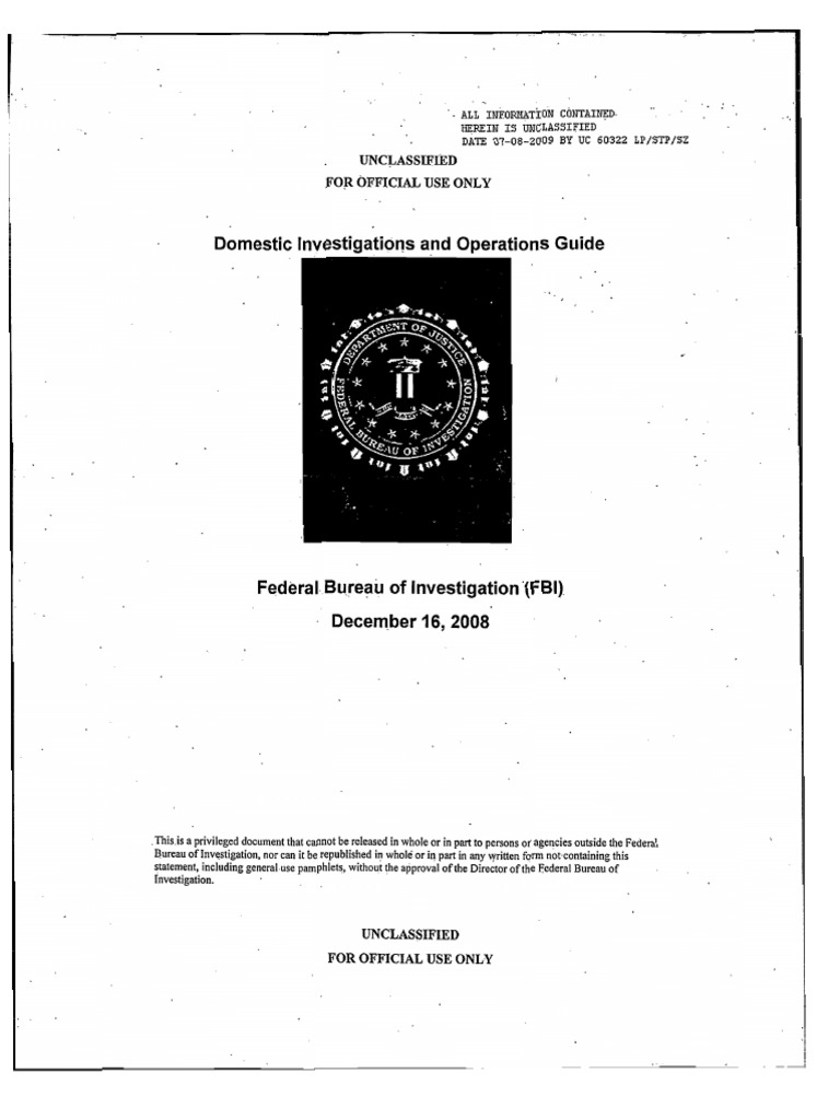 FBI Domestic Investigations Manual | PDF | Federal Bureau Of ...