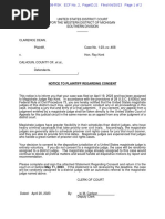 Notice To Plaintiff Regarding Consent