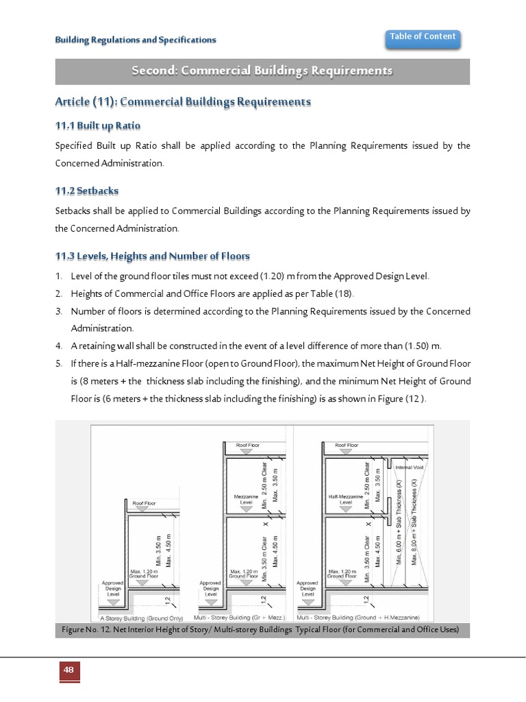 Article (11) : Commercial Buildings Requirements | PDF