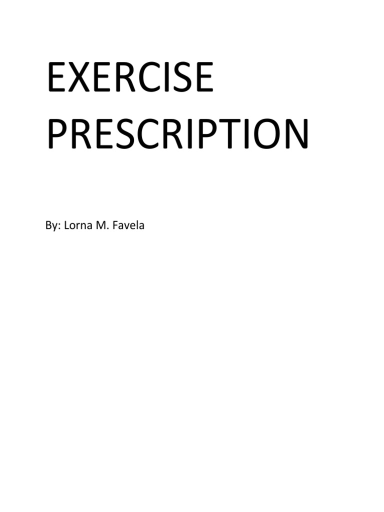 Exercise Prescription PDF Body Mass Index Aerobic Exercise