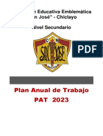 Plan Anual de Trabajo PAT 2023: Institución Educativa Emblemática "San José" - Chiclayo Nivel Secundario