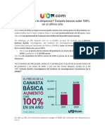 ¿Cuánto Cuesta La Despensa? Canasta Básica Sube 100% en El Último Año