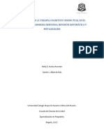 Desenlaces de La Terapia Cognitivo Conductual en El Manejo de La Anorexia Nerviosa: Revisión Sistemática Y Metaanálisis