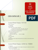 Grammar I: Lexical Word Classes Explained