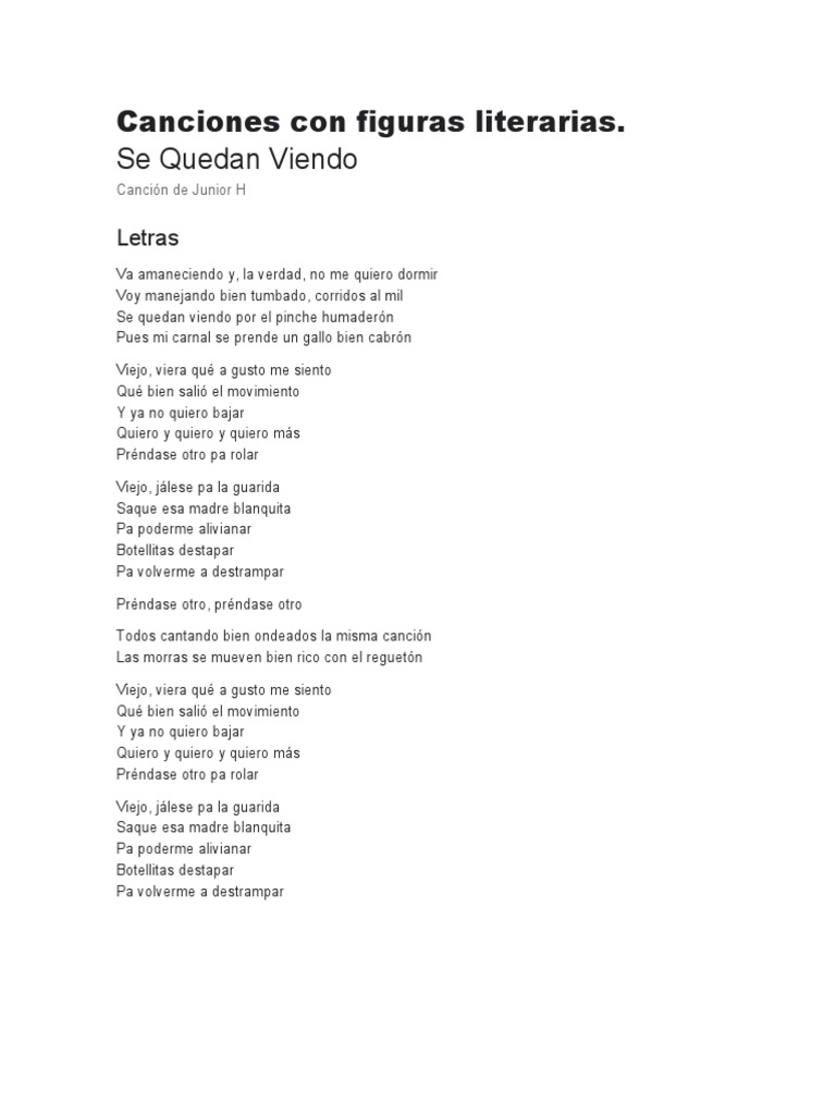 Canciones Con Figuras Literarias | PDF
