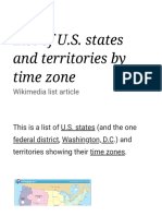 List of U.S. States and Territories by Time Zone