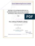 Free African Football Academy Sitting Report and 8 BH Drilling Estimate